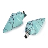 Synthetic Turquoise Gemstone Pointed Pendants G-K384-01P-03-2