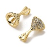 Rack Plating Brass Micro Pave Cubic Zirconia Cup Pearl Peg Bails Pin Pendants KK-S397-12G-2