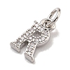 Initial Letter Brass with Cubic Zirconia Charms KK-Q814-26R-P-2