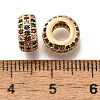 Brass Micro Pave Cubic Zirconia European Beads KK-M318-19G-2