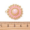 Natural Mashan Jade & Glass Beaded Pendants PALLOY-MZ01353-02-3