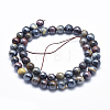 Electroplate Natural Tiger Eye Beads Strands G-K256-03-8mm-2