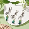 3Pcs 3 Styles Natural Peridot & Quartz Crystal & Green Aventurine & Malachite Chips Pendant Decorations HJEW-JM02338-2