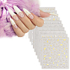 10 Sheets 10 Style Gold Stamping Wave French French Tips Nail Stickers MRMJ-HY0002-33-7