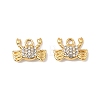304 Stainless Steel with Crystal Rhinestone Charms STAS-G358-05G-02-1