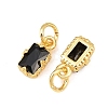 Brass Pave Cubic Zirconia Charms KK-K340-50G-08-2