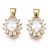 Brass Micro Pave Cubic Zirconia Charms KK-N227-54E-NF-1