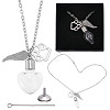 2Pcs 304 Stainless Steel Pendant Necklaces NJEW-DR00037-1