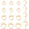 40Pcs 4 Style Rack Plating Eco-friendly Brass Huggie Hoop Earring Findings KK-FH0003-98-1