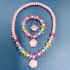 Resin & Glass Bead Pendant Necklaces & Charm Bracelets & Rings Sets FS-WGCCE83-01-1