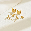 3 Pairs Fashionable 201 Stainless Steel Butterfly & Dragonfly Stud Earrings VU6612-7