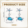 1 Pair Sea Turtle Alloy Dangle Stud Earrings EJEW-LP0003-84-2