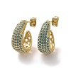 Brass Micro Pave Cubic Zirconia Stud Earrings EJEW-H308-10G-06-1