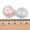 Printed Opaque Acrylic Beads OACR-D041-01B-3