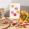 108Pcs Dyed Wooden Decotations AJEW-FH0007-95-5
