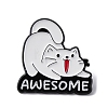 Cat with Word Awesome Enamel Pins JEWB-Q015-01D-1