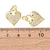 Valentine's Day Brass Micro Pave Clear Cubic Zirconia Pendants CU-E003-17G-F-3
