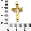 Brass Clear Cubic Zirconia Cross Connector Charms ZIRC-I070-010G-3