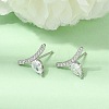Brass Micro Pave Cubic Zirconia Stud Earrings EJEW-G471-14P-01-3