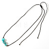 Synthetic Turquoise Chip Beaded Adjustable Necklaces with Synthetic Non-magnetic Hematite Square Beads TO0645-2-1