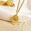 Stainless Steel Eye Pendant Necklaces with Cubic Zirconia for Women QV4000-1-1