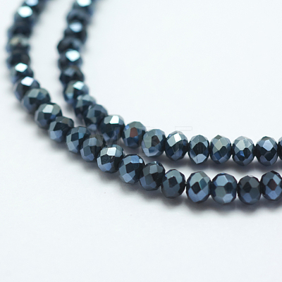 Opaque Solid Color Glass Bead Strands GLAA-F076-A08-1