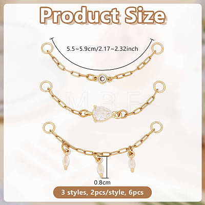 Brass Micro Pave Clear Cubic Zirconia Connector Charms PALLOY-OC00051-1