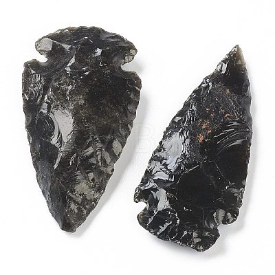 Rough Raw Natural Black Obsidian Beads G-H254-17-1