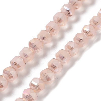 Electroplate Transparent Glass Beads Strands EGLA-I018-AB02-1