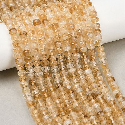 Heated Natural Citrine Beads Strands G-B175-B01-4x6mm-1