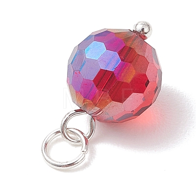 AB Color Plated Transparent Glass Pendants PALLOY-JF04972-02-1