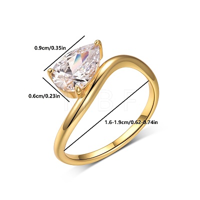 Brass Pave Single Cubic Zirconia Finger Rings for Women LS-ZK8046-5-1