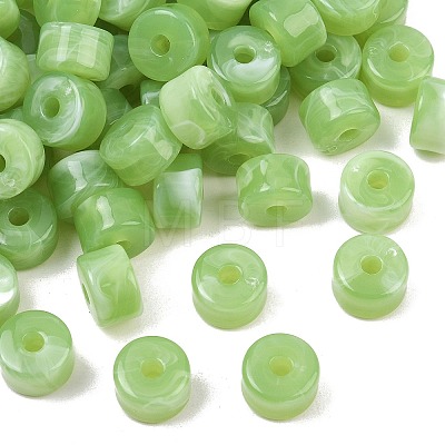 Two-Color Opaque Acrylic Imitation Gemstone Beads AC-CBA3EFE-02T-1