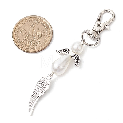 Angel & Wing Alloy Pendant Decoration HJEW-JM02307-1