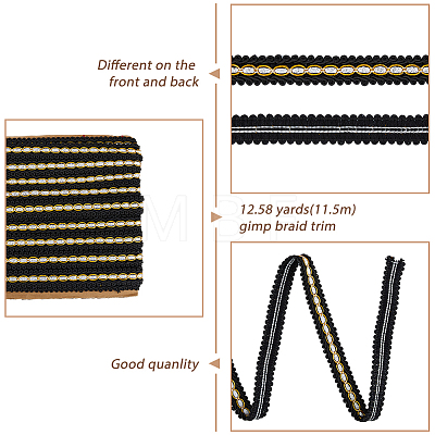 Centipede Braided Polyester Lace Trim OCOR-WH0092-02B-1