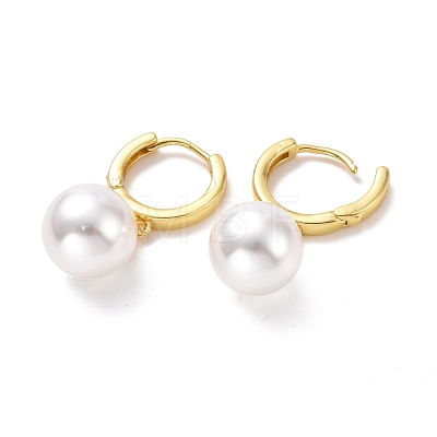 Plastic Pearl Dangle Hoop Earrings EJEW-A072-14LG-1