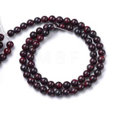 Natural Bloodstone Beads Strands G-R412-06-6mm-1