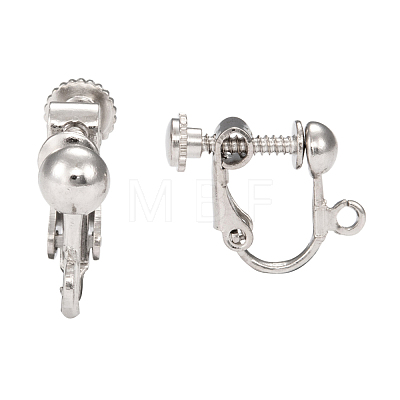 Brass Screw On Clip-on Earring Dangling Charms Pendants Setting Findings KK-M019-01P-1