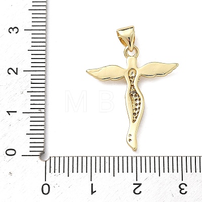 Brass Micro Pave Clear Cubic Zirconia Pendants KK-F930-29A-G-1
