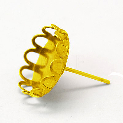 Brass Stud Earring Settings X-KK-I003-G-NF-1