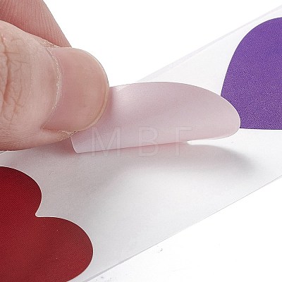 8 Colors Paper Heart Sticker Rolls STIC-E001-06-1