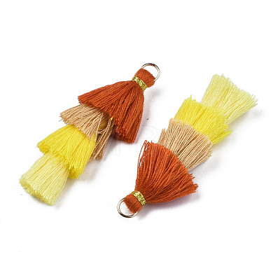 Polycotton(Polyester Cotton) Layered Tassel Big Pendant Decorations FIND-T052-16-04-1