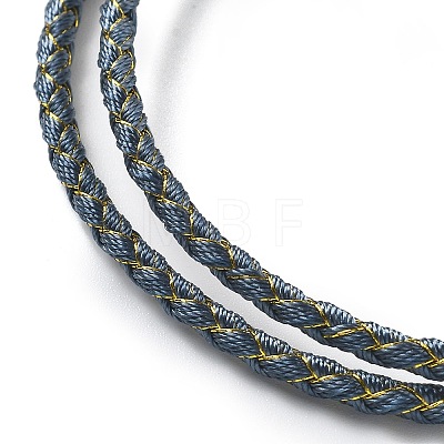 Polyester Cord Braided Necklace Makings MAK-L043-03G-26-1