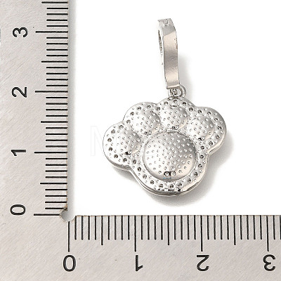 Brass Micro Pave Clear Cubic Zirconia European Dangle Charms Bails KK-K388-55P-1