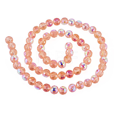 1 Strand Electroplate Transparent Glass Beads Strands EGLA-TADJ0001-15D-1
