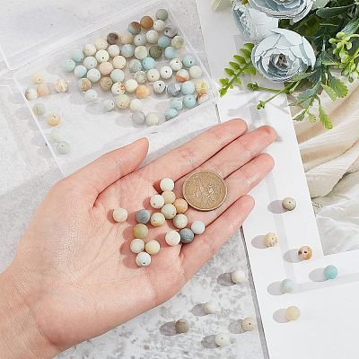  Natural Flower Amazonite Beads Strands G-NB0003-82-1