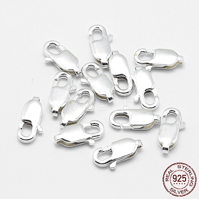 925 Sterling Silver Lobster Claw Clasps STER-G019-03-10mm-1
