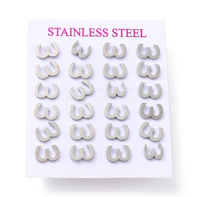 304 Stainless Steel Greek Alphabet Stud Earrings STAS-D007-07P-24-1