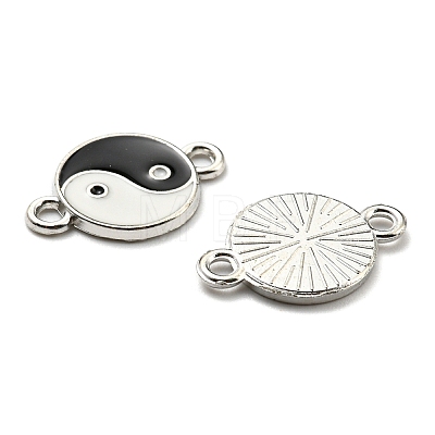 Alloy Enamel Flat Round Connector Charms PALLOY-K012-13P-1