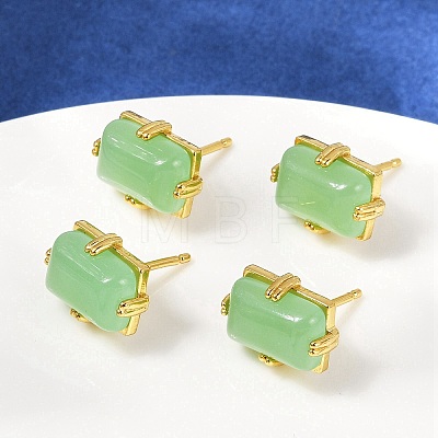 Brass Stud Earrings KK-F358-03G-02-1